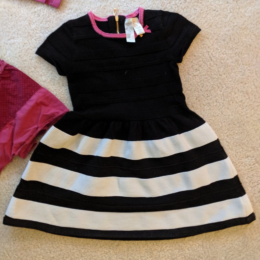 STRAWBERRY FAIRE black and white Girls Dress
